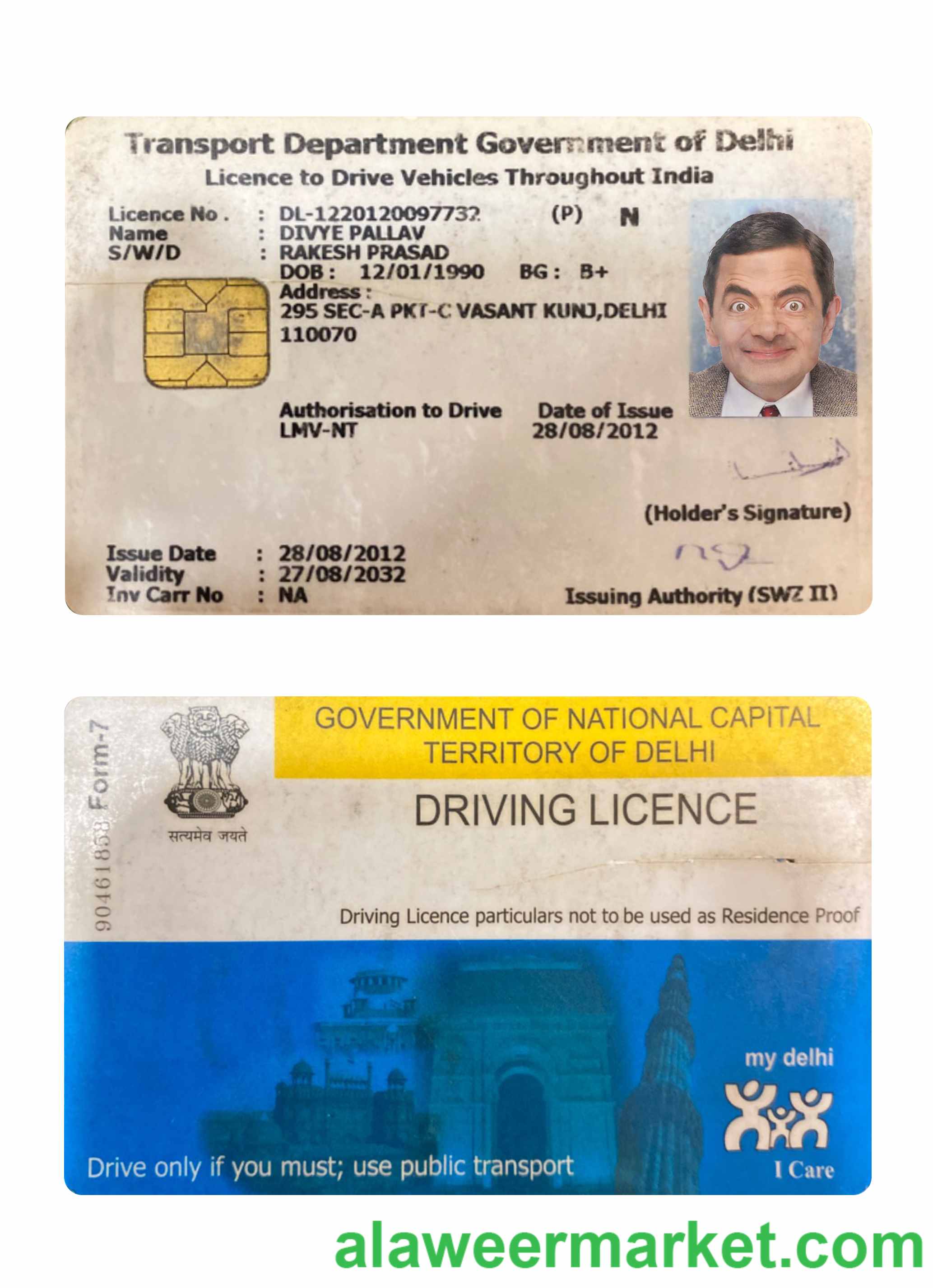 India Delhi driving license